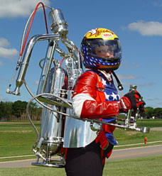 Rocket Woman ready to blast off wearing her Rocket belt